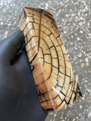 Mammoth Tusk Block Stabilized – Fossil Knife Handle Material for Custom Knives 5.31-1.81-1.18 inch TUB27