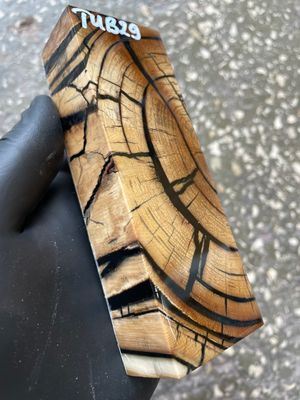 Mammoth Tusk Block Stabilized – Fossil Knife Handle Material for Custom Knives 5.23-1.77-1.10 inch TUB29