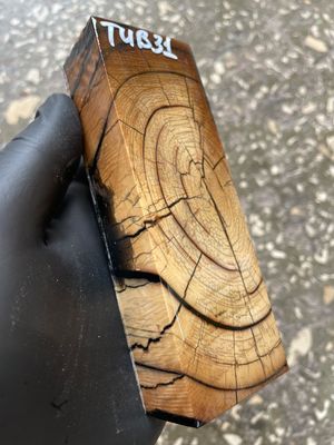 Mammoth Tusk Block Stabilized – Fossil Knife Handle Material for Custom Knives 5.23-1.81-1.10 inch TUB31