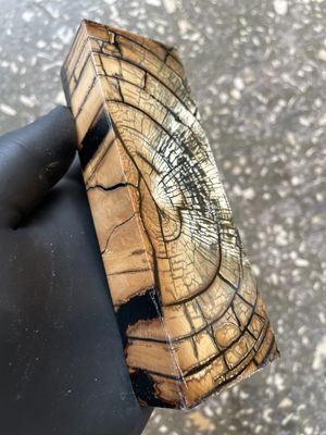 Mammoth Tusk Block Stabilized – Fossil Knife Handle Material for Custom Knives 5.27-1.73-1.10 inch TUB28