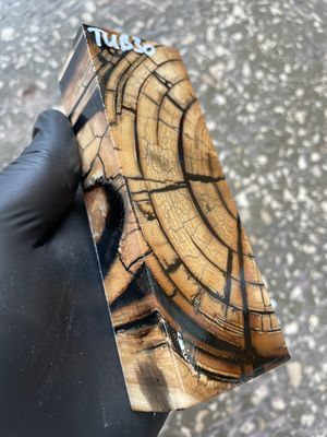 Mammoth Tusk Block Stabilized – Fossil Knife Handle Material for Custom Knives 5.27-1.77-1.10 inch TUB30