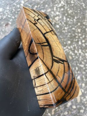 Mammoth Tusk Block Stabilized – Fossil Knife Handle Material for Custom Knives 5.27-1.77-1.10 inch TUB30