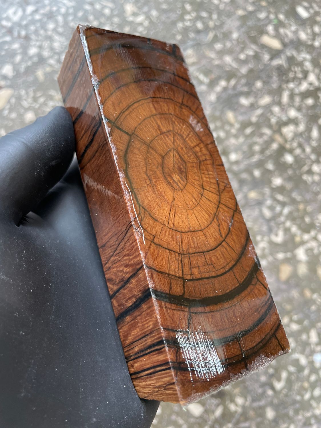 Mammoth Tusk Block Stabilized – Fossil Knife Handle Material for Custom Knives 5.11-1.85-1.18 inch TUB33