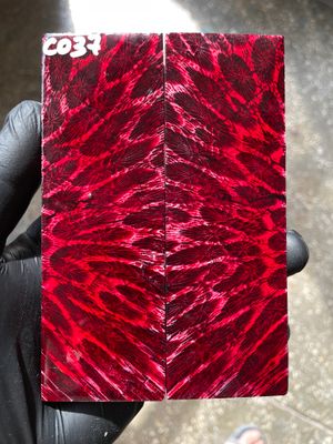 Stabilized coral knife scales pair for custom knife handle fossil material CO37