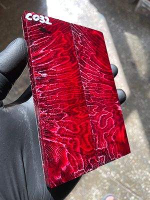 Rare coral knife handle scales stabilized with resin unique one of a kind set