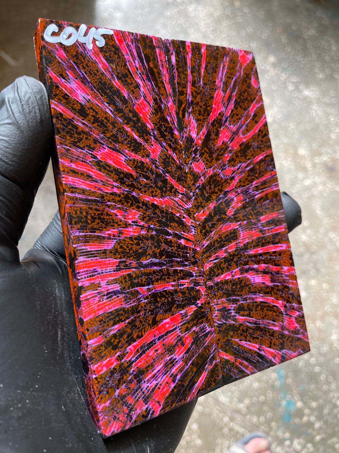 Rare coral knife handle scales stabilized with resin unique one of a kind set