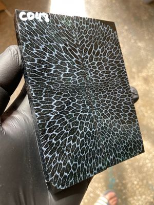 Rare coral knife handle scales stabilized with resin unique one of a kind set