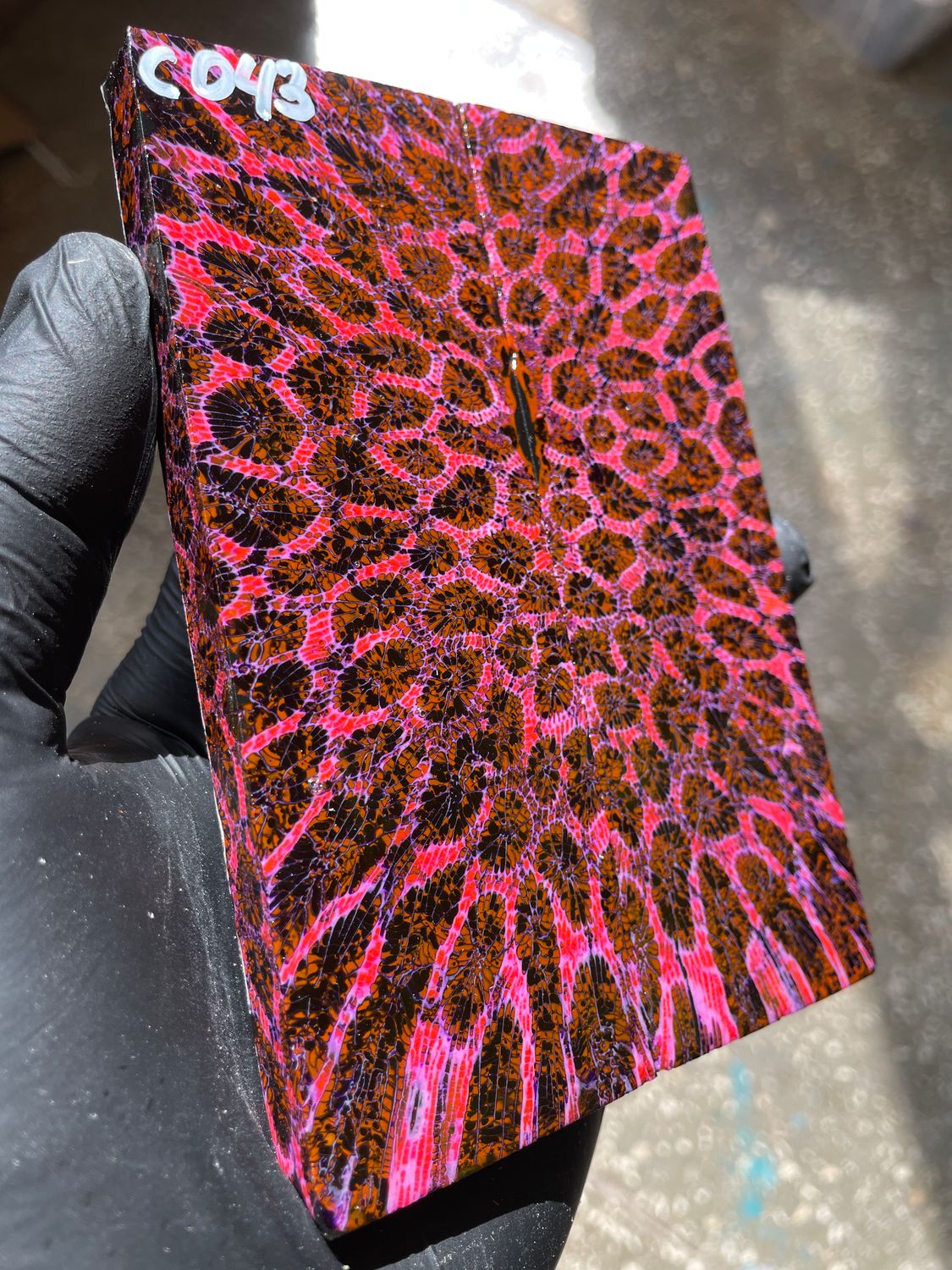 Rare coral knife handle scales stabilized with resin unique one of a kind set
