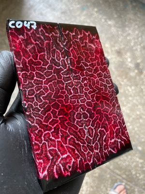 Rare coral knife handle scales stabilized with resin unique one of a kind set