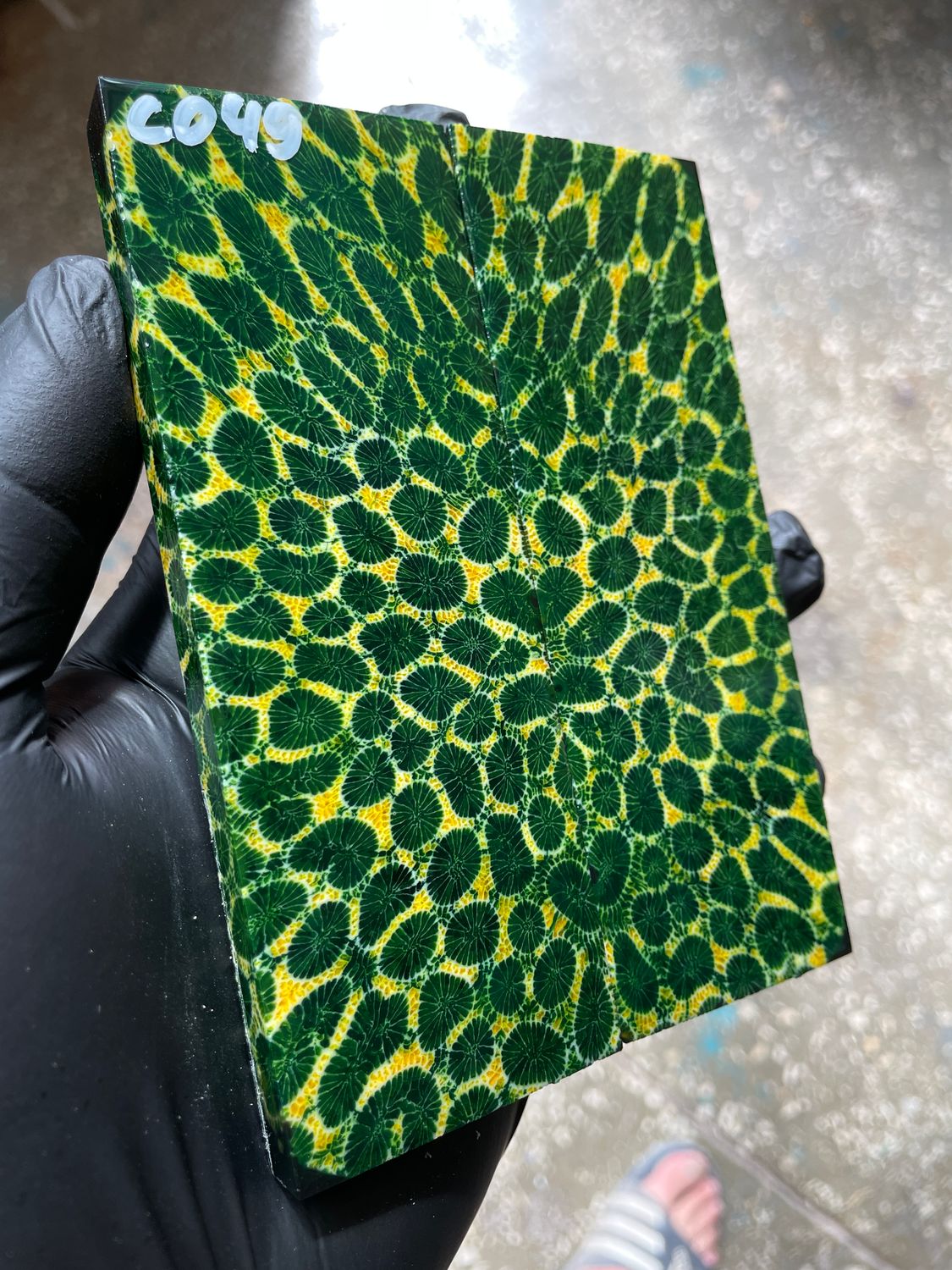 Rare coral knife handle scales stabilized with resin unique one of a kind set