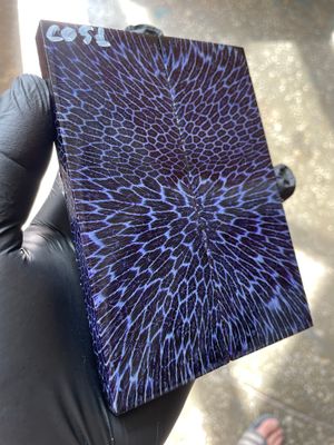Rare coral knife handle scales stabilized with resin unique one of a kind set