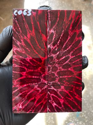 Stabilized coral knife scales pair for custom knife handle fossil material CO63