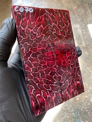 Rare coral knife handle scales stabilized with resin unique one of a kind set