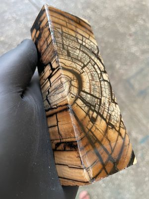 Mammoth Tusk Block Stabilized – Fossil Knife Handle Material for Custom Knives 4.96-1.81-1.18 inch TUB54