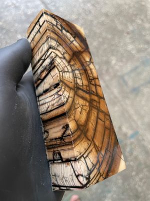 Mammoth Tusk Block Stabilized – Fossil Knife Handle Material for Custom Knives 5.15-1.81-1.18 inch TUB41
