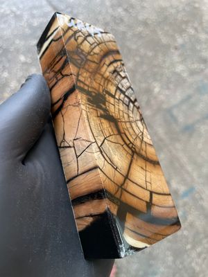 Mammoth Tusk Block Stabilized – Fossil Knife Handle Material for Custom Knives 5.27-1.81-1.18 inch TUB45
