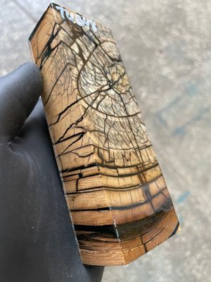 Mammoth Tusk Block Stabilized – Fossil Knife Handle Material for Custom Knives 5.27-1.85-1.22 inch TUB48