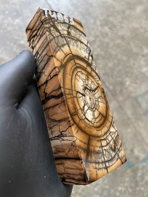 Mammoth Tusk Block Stabilized – Fossil Knife Handle Material for Custom Knives 5.31-1.81-1.18 inch TUB53