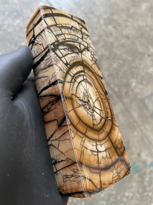Mammoth Tusk Block Stabilized – Fossil Knife Handle Material for Custom Knives 5.31-1.81-1.18 inch TUB53