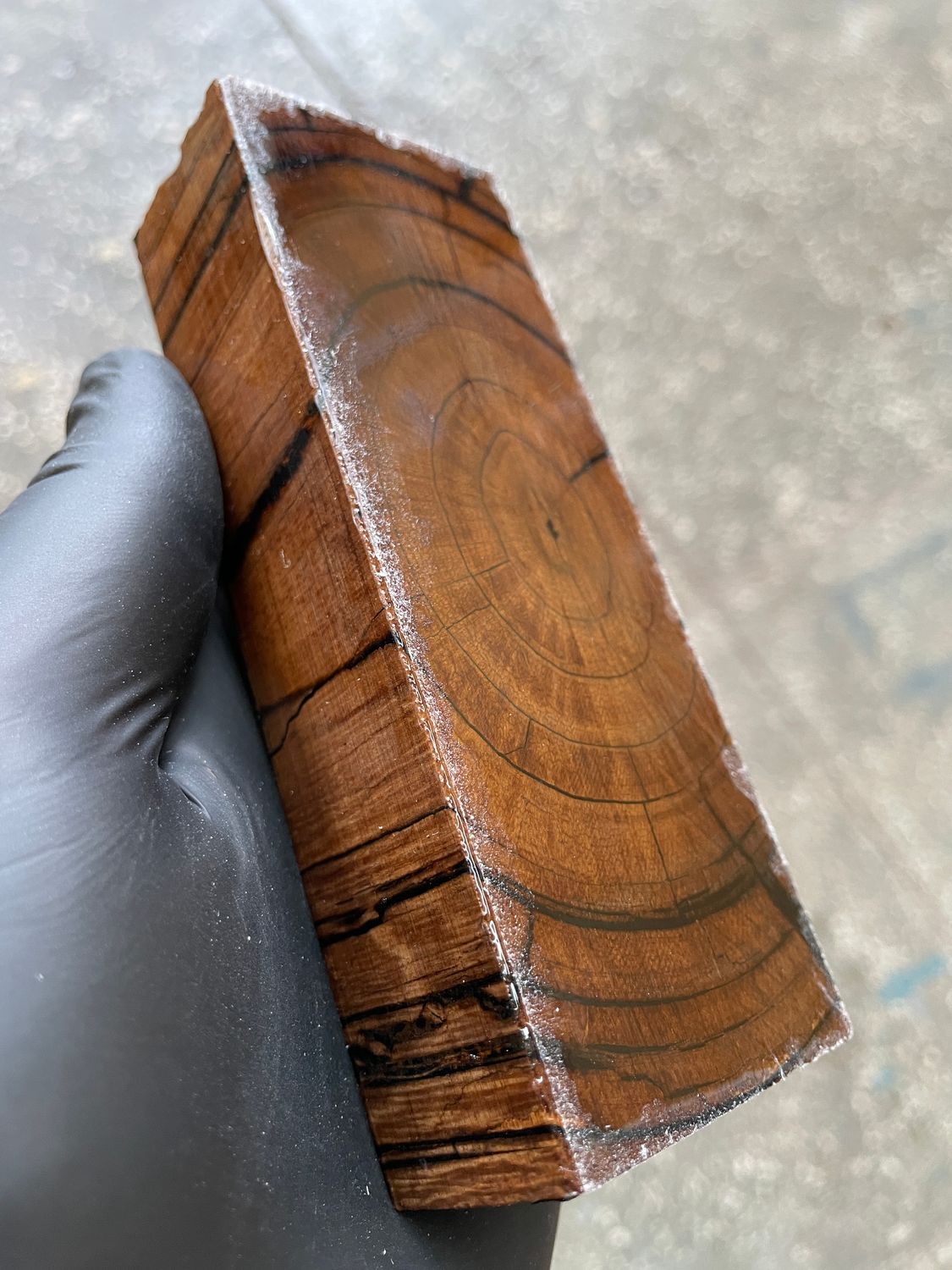 Mammoth Tusk Block Stabilized – Fossil Knife Handle Material for Custom Knives 5.03-1.81-1.18 inch TUB55