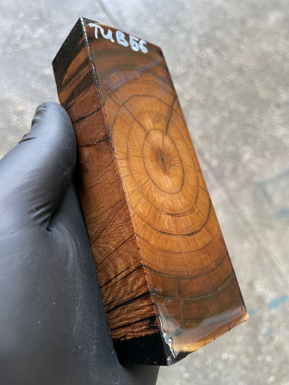 Mammoth Tusk Block Stabilized – Fossil Knife Handle Material for Custom Knives 5.19-1.81-1.18 inch TUB56
