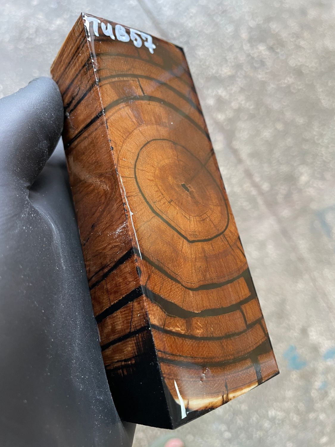 Mammoth Tusk Block Stabilized – Fossil Knife Handle Material for Custom Knives 5.15-1.81-1.22 inch TUB57