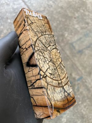 Mammoth Tusk Block Stabilized – Fossil Knife Handle Material for Custom Knives 5.27-1.81-1.18 inch TUB43
