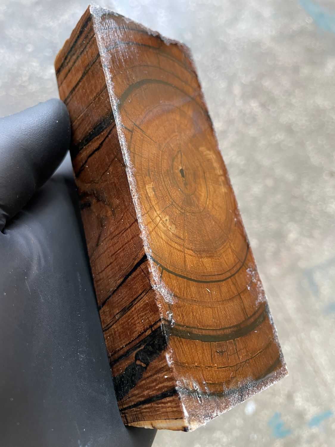 Mammoth Tusk Block Stabilized – Fossil Knife Handle Material for Custom Knives 5.03-1.81-1.18 inch TUB49