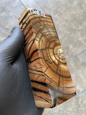 Mammoth Tusk Block Stabilized – Fossil Knife Handle Material for Custom Knives 4.96-1.81-1.14 inch TUB51