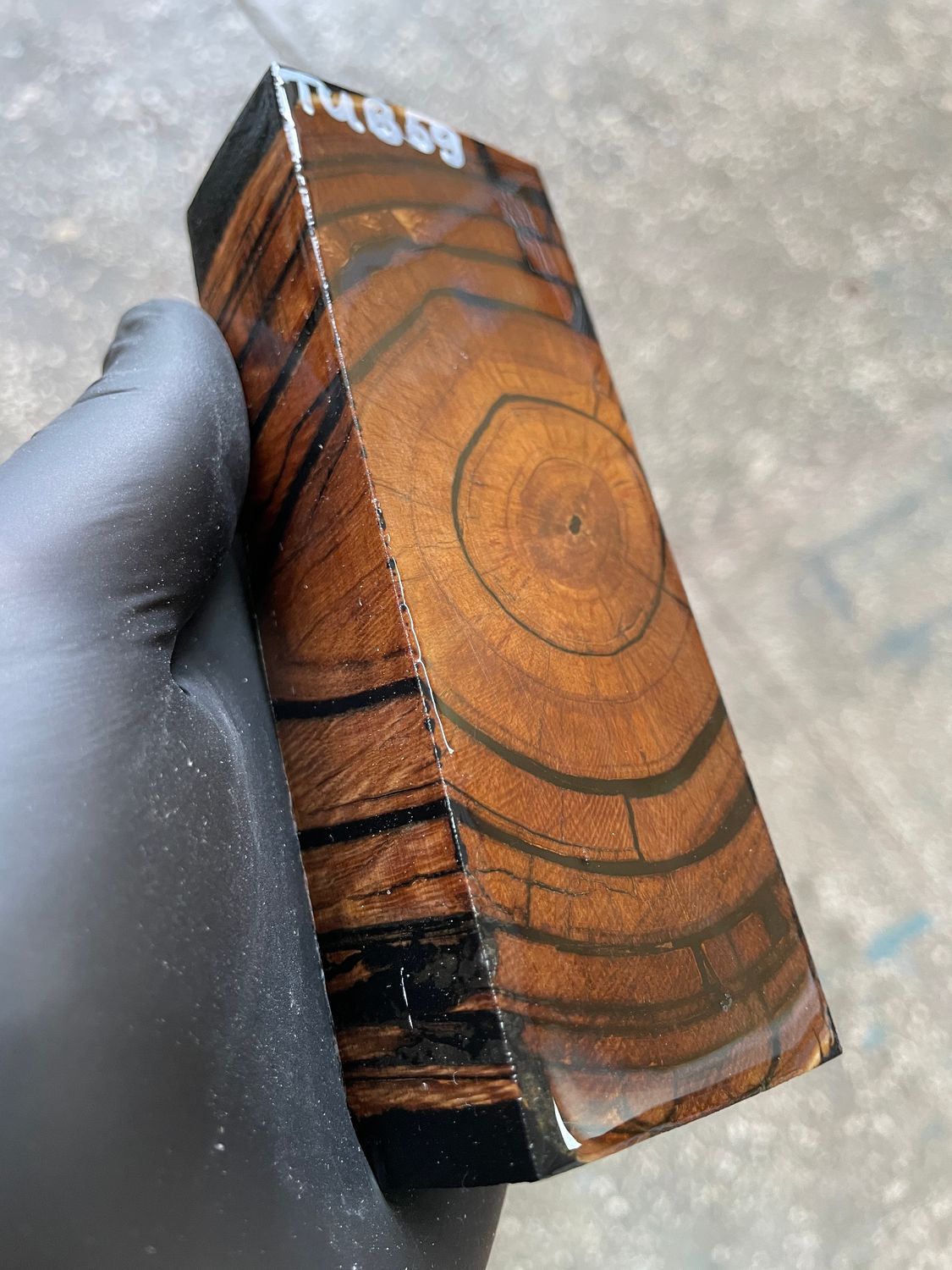 Mammoth Tusk Block Stabilized – Fossil Knife Handle Material for Custom Knives 5.19-1.81-1.18 inch TUB59