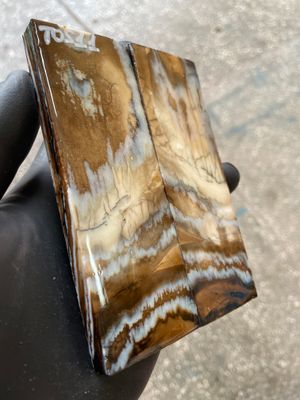 Mammoth Tooth Knife Handle Scales Stabilized Pair 5.19-1.81-0.43 inch TOS11