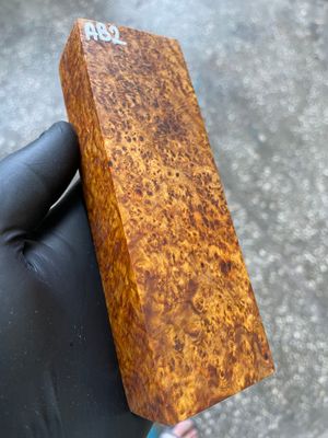 Amboyna burl stabilized wood block for custom knife handle