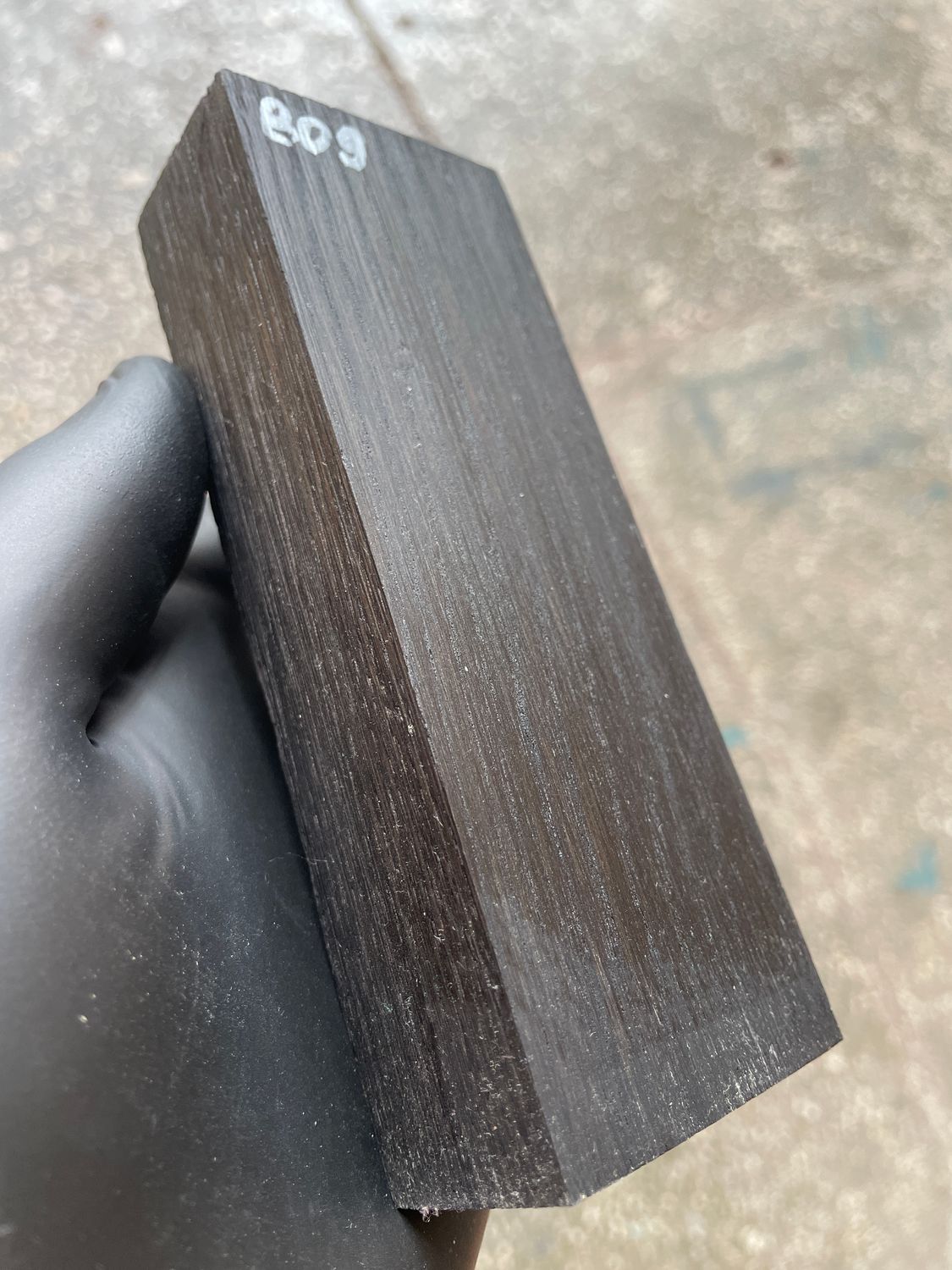 5000-Year-Old Bog Oak Stabilized Knife Block Ancient Wood Handle Material 5.39 × 1.85 × 1.14 inch BO9