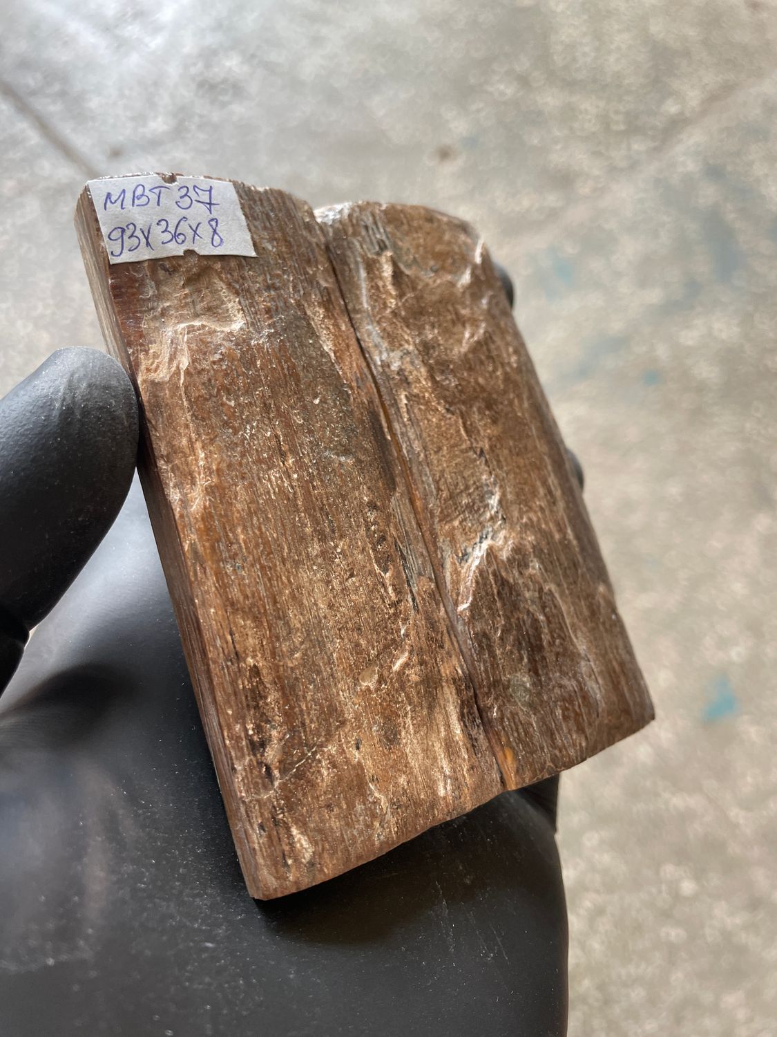 Mammoth Bark Tusk Knife Scales Fossil Pair 3.66×1.41×0.31 inch​​ MBT37