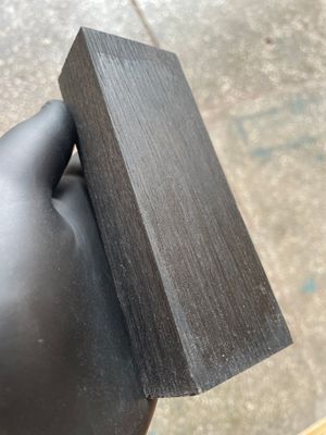 Ancient stabilized bog oak handle scales sanded and oiled, rare black wood material for handmade knives.