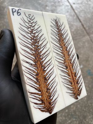 Pinecone Resin Knife Scales Stabilized Pair - Handle Material 5.19-1.73-0.43inch P6