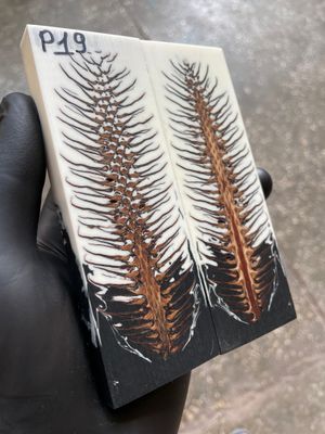 Pinecone Resin Knife Scales Stabilized Pair - Handle Material 5.19-1.73-0.43inch P19