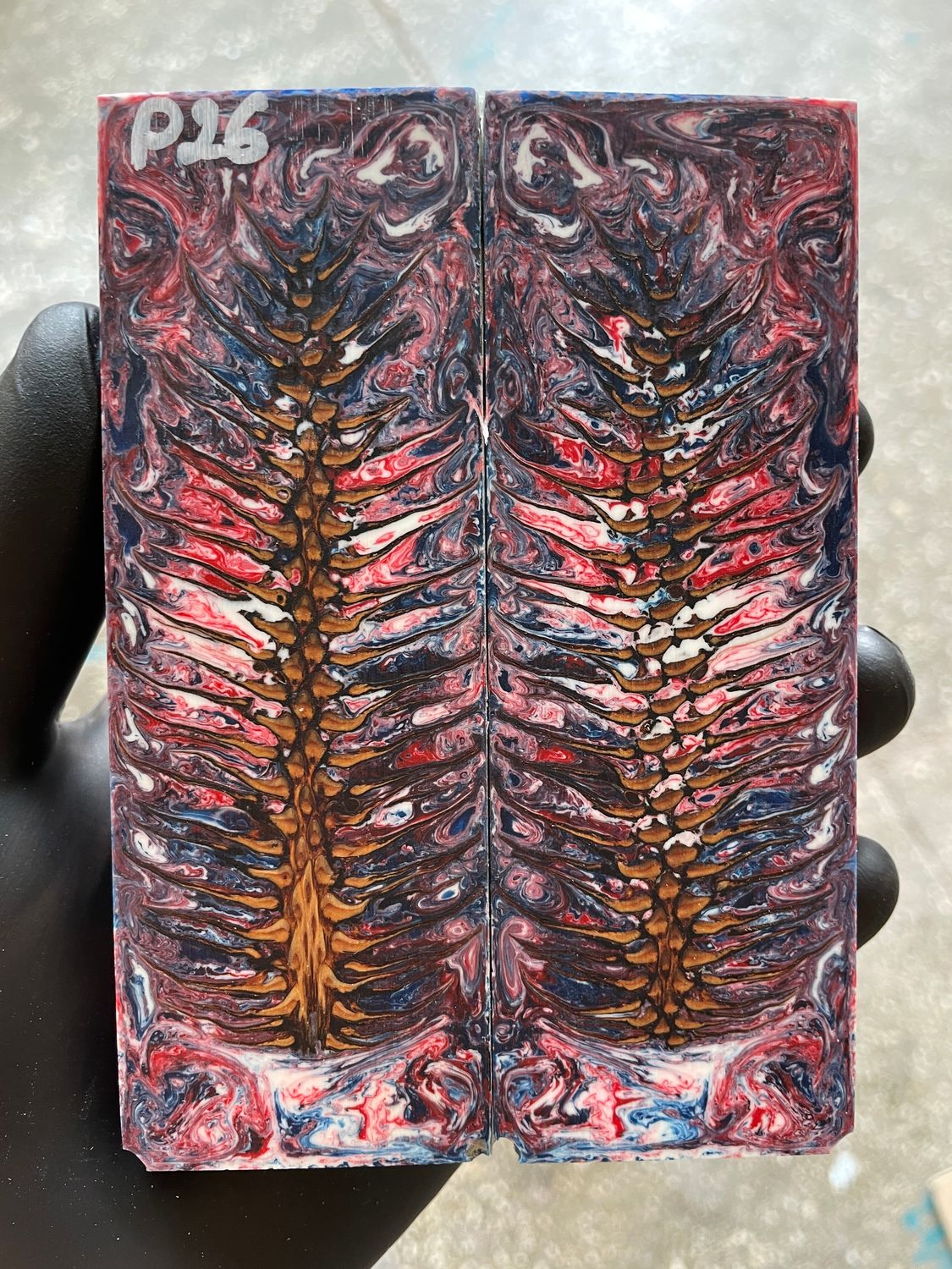 Pinecone Resin Knife Scales Stabilized Pair - Handle Material 5.19-1.73-0.43inch P26