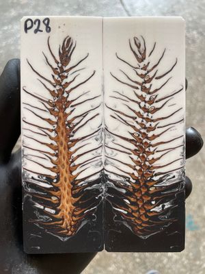 Pinecone Resin Knife Scales Stabilized Pair - Handle Material 5.19-1.73-0.43inch P28