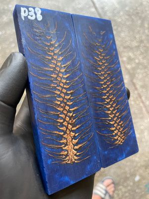 Pinecone Resin Knife Scales Stabilized Pair - Handle Material 5.19-1.73-0.43inch P38