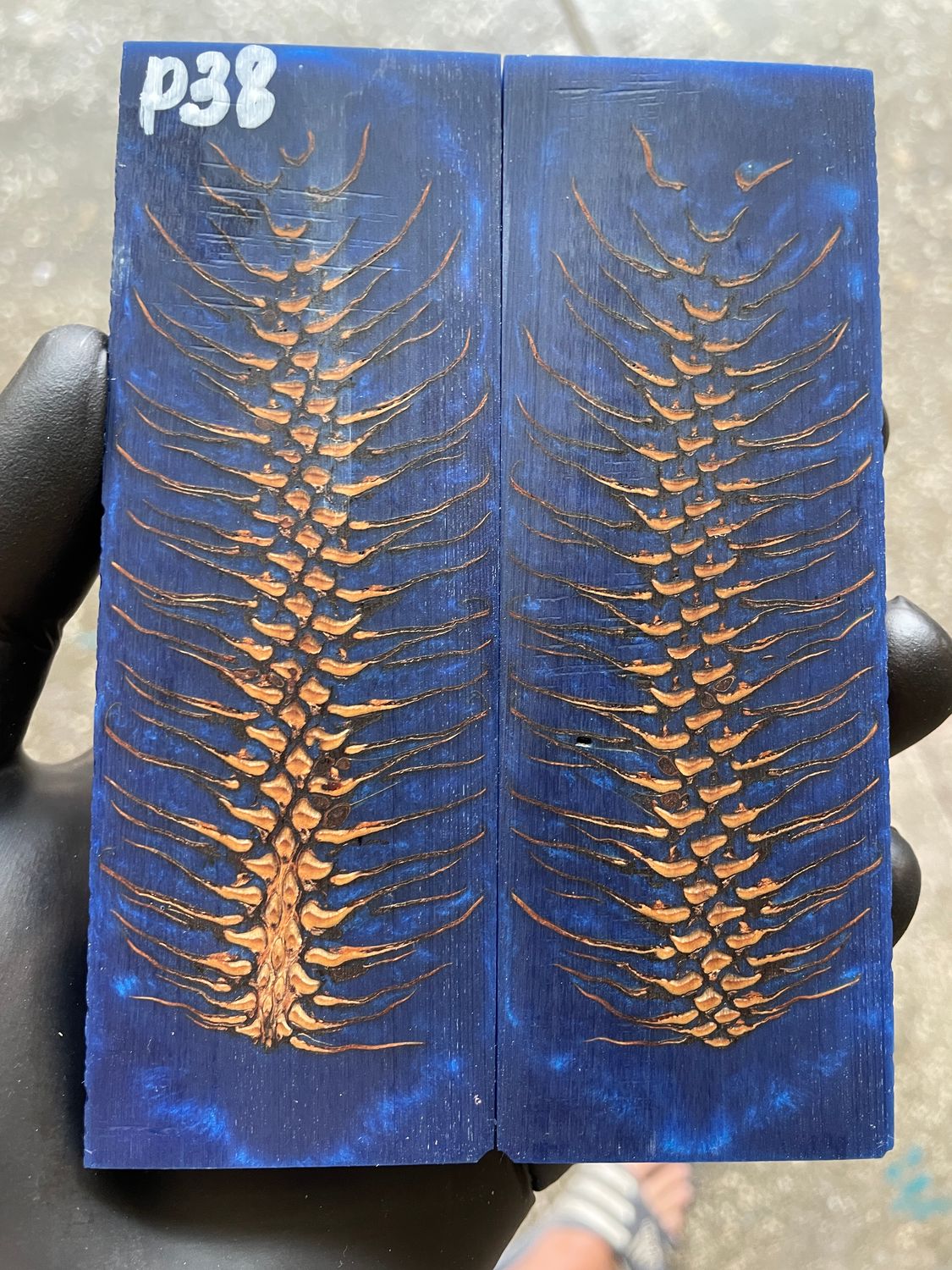 Pinecone Resin Knife Scales Stabilized Pair - Handle Material 5.19-1.73-0.43inch P38