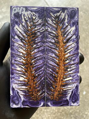Pinecone Resin Knife Scales Stabilized Pair - Handle Material 5.19-1.73-0.43inch P42
