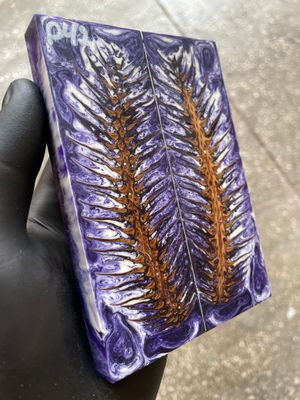 Pinecone Resin Knife Scales Stabilized Pair - Handle Material 5.19-1.73-0.43inch P42
