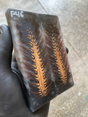 Pinecone Resin Knife Scales Stabilized Pair - Handle Material 5.19-1.73-0.43inch P46