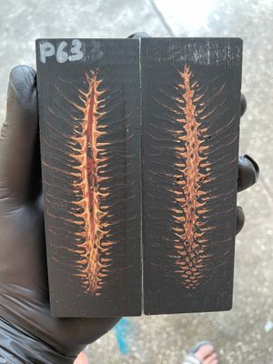 Pinecone Resin Knife Scales Stabilized Pair - Handle Material 5.19-1.73-0.43inch P63