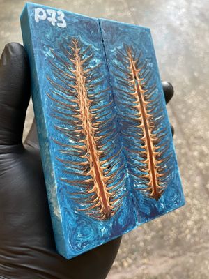 Pinecone Resin Knife Scales Stabilized Pair - Handle Material 5.19-1.73-0.43inch P73
