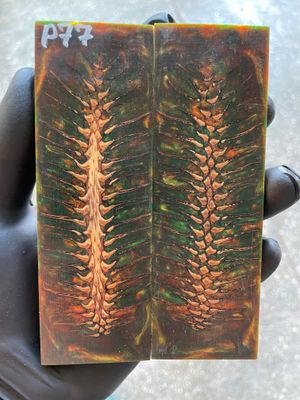 Pinecone Resin Knife Scales Stabilized Pair - Handle Material 5.19-1.73-0.43inch P77