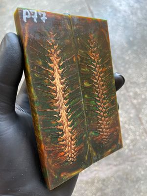 Pinecone Resin Knife Scales Stabilized Pair - Handle Material 5.19-1.73-0.43inch P77