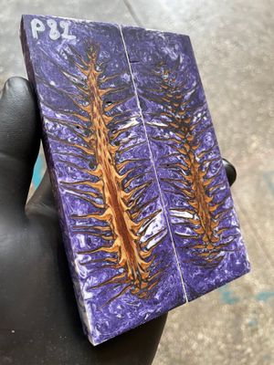 Pinecone Resin Knife Scales Stabilized Pair - Handle Material 5.19-1.73-0.43inch P82