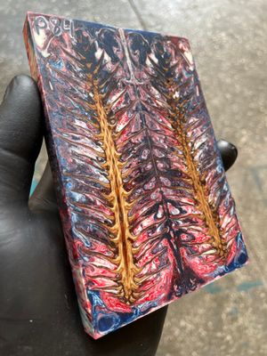Pinecone Resin Knife Scales Stabilized Pair - Handle Material 5.19-1.73-0.43inch P84
